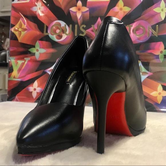 Shoes - Black Vegan Leather 3” Stiletto Pumps